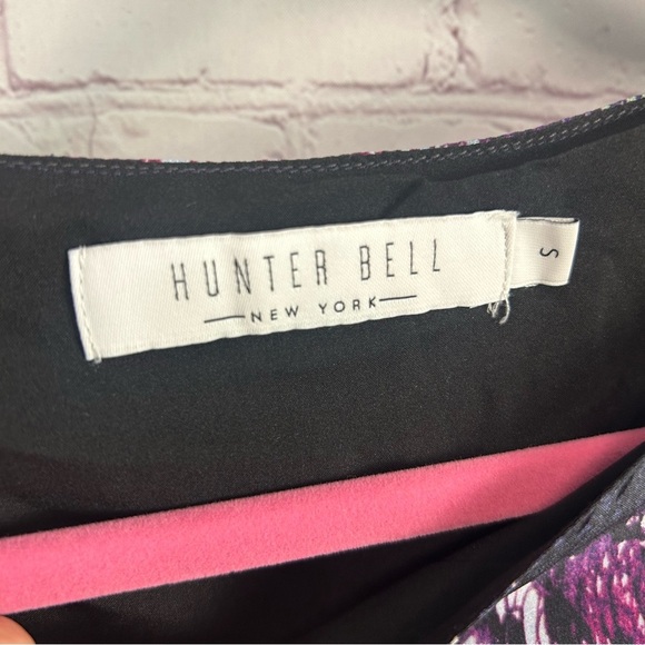 HUNTER BELL Blouse ladies Small colorful asymmetric silk hi/lo artsy - Picture 11 of 12